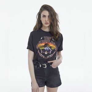 The Kooples Black Eagle Print Short-Sleeve Cotton T-Shirt